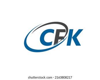 CFK letter creative modern elegant swoosh logo design