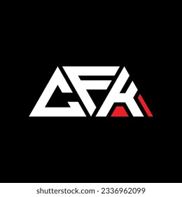 Das Logo-Design des CFK-Dreiecksbriefes ist dreieckig. CFK Dreieck Logo Design Monogramm. CFK Dreieck-Vektorlogo-Vorlage mit roter Farbe. Das dreieckige CFK-Logo Einfach, elegant und luxuriös.