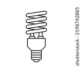 CFL bulb lamp icon in line style icon, isolated on white background