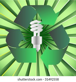 CFL bulb with recycle symbol