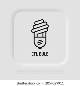 CFL-Glühbirne dünne Linie Symbol. Moderne Vektorgrafik.