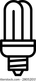 Cfl Compact Bulb Line Icon and Vector