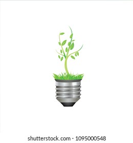 CFL Fluorescent Light Bulb isolated on White background Vector illustrator.