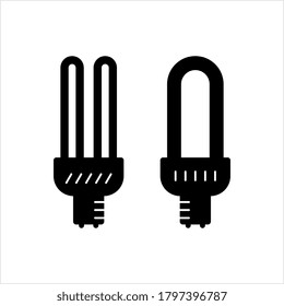 CFL-Lampensymbol, Kompaktleuchtstofflampe, energiesparende Lichtlampe Vektorgrafik-Illustration