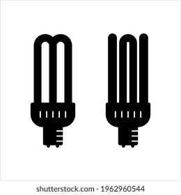 CFL-Lampensymbol, Kompaktleuchtstofflampe, energiesparende Lichtlampe Vektorgrafik-Illustration