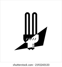 Cfl Lamp Icon, Compact Fluorescent Lamp, Energy Saving Light Lamp Vector Art Illustration