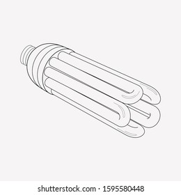 Cfl lamp icon line element. Vector illustration of cfl lamp icon line isolated on clean background for your web mobile app logo design.