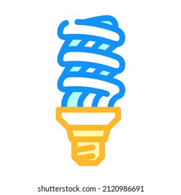 cfl light bulb color icon vector. cfl light bulb sign. isolated symbol illustration