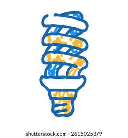 cfl light bulb doodle icon sketch vector. cfl light bulb sign. isolated symbol illustration