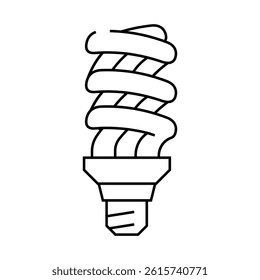 cfl light bulb line icon vector. cfl light bulb sign. isolated contour symbol black illustration