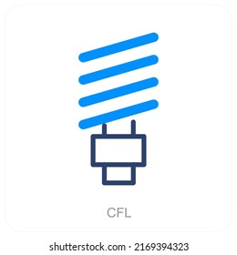CFL And Light Icon Concept