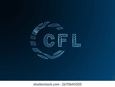 Diseño de Vector de logotipo de letra polivinílica baja CFL. Diseño de logotipo de poliéster inferior CFL. Diseño único del logotipo bajo polivinílico de CFL.
