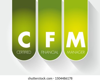 Cfm Certified Financial Manager Finance Certification Stock Vector