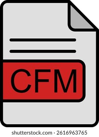 CFM File Format Line Filled Vector Icon Design