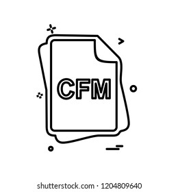 CFM file type icon design vector