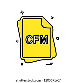 CFM file type icon design vector