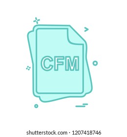 CFM file type icon design vector