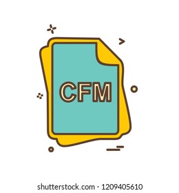 CFM file type icon design vector