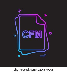 CFM file type icon design vector