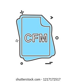 CFM file type icon design vector