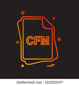 CFM file type icon design vector