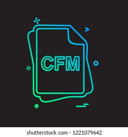 CFM file type icon design vector
