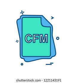 CFM file type icon design vector