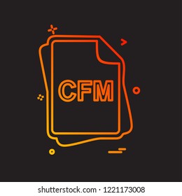CFM file type icon design vector