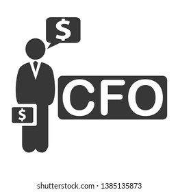 CFO Chief Finance Officer business icon. Vector illustration