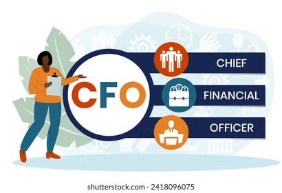 CFO - Chief Financial Officer acronym. business concept background. vector illustration concept with keywords and icons. lettering illustration with icons for web banner, flyer, landing page