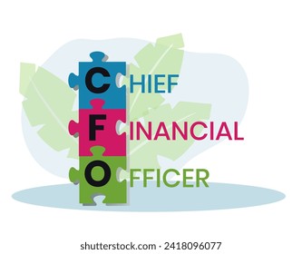 CFO - Acrónimo de Director Financiero. fondo de concepto de negocio. concepto de ilustración vectorial con palabras clave e iconos. ilustración con iconos para banner web, volante, página de inicio