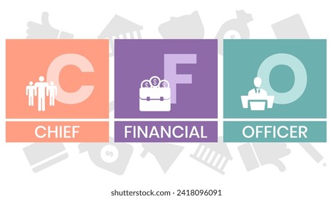 CFO - Chief Financial Officer acronym. business concept background. vector illustration concept with keywords and icons. lettering illustration with icons for web banner, flyer, landing page