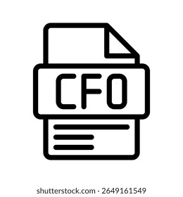 Ícone do Outline CFO Diretor Financeiro Chefe ícone do outline CFO representando a estratégia financeira, o orçamento e a contabilidade.