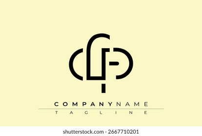CFP abstract letter design. Modern Business Logo Design With Abstract Typography and Contemporary Style