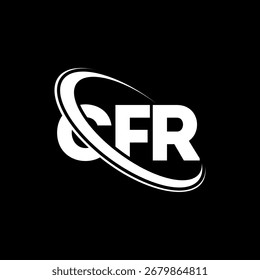 CFR-Logo. CFR-Brief Logo-Design für CFR-Buchstaben. Initialen CF R-Logo mit Kreis und Großbuchstaben-Monogramm-Logo verbunden. CFR Typografie für Technologie, Business und Immobilien Marke.