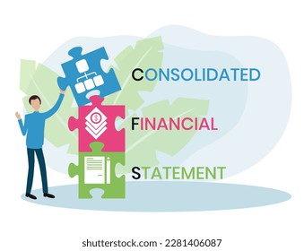 CFS - Consolidated Financial Statement acronym. business concept background. vector illustration concept with keywords and icons. lettering illustration with icons for web banner, flyer