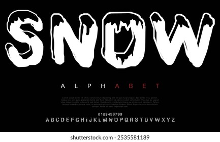 CFSnowBall vector font alphabet with numbers