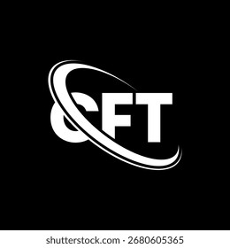 CFT-Logo. CFT-Brief. Logo-Design für CFT-Buchstaben. Initialen C FT Logo mit Kreis und Großbuchstaben Monogramm Logo verbunden. CFT-Typografie für Technologie, Business und Immobilien Marke.