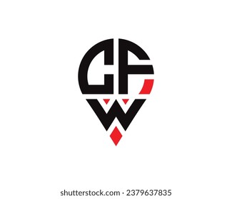 CFW-Buchstaben-Positionierung Form Logo Design. Das CFW-Brief-Logo ist einfach zu entwerfen.