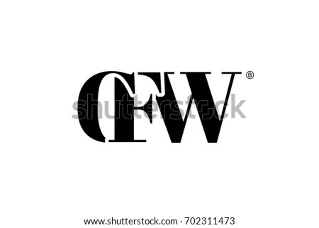 CFW Logo Branding Letter. Vector graphic design. Useful as app icon, alphabet combination, clip-art, and etc.
