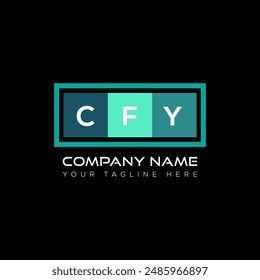 Diseño del logotipo de la letra CFY sobre fondo negro. Concepto del logotipo de la letra de las iniciales creativas CFY. Diseño de letra CFY.
