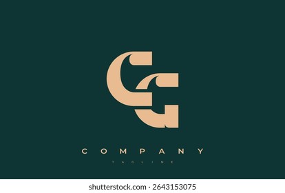 CG Abstract Geometric Logo Design. Modern and elegant logo design with simplistic typography elements, showcasing branding excellence.