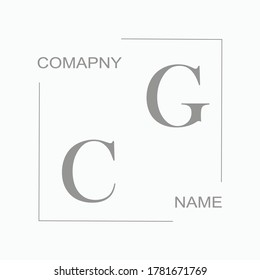 CG Beauty vector initial logo wedding signature illustration