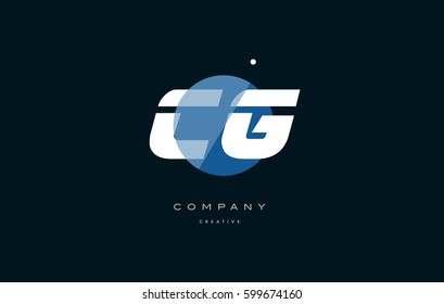 cg c g  blue circle dot big font alphabet company letter logo white design vector icon template 