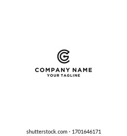 CG C G Creative Modern Black Letters Logo Design 