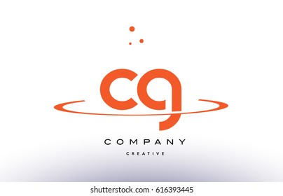 CG C G creative orange swoosh dots alphabet company letter logo design vector icon template