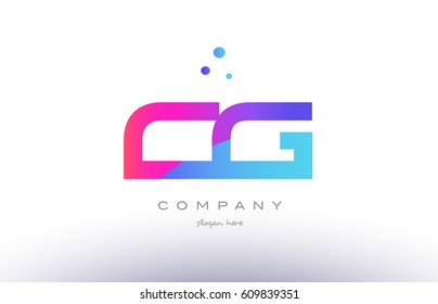 cg c g  creative pink purple blue modern dots creative alphabet gradient company letter logo design vector icon template