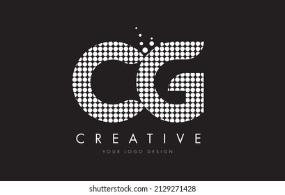 CG C G Dots Letter Logo Design White Magenta Bubble Circles and Swoosh