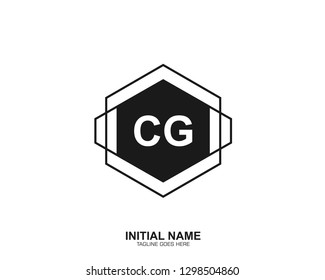 CG C G Initial logo letter with minimalist concept vector