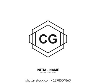 CG C G Initial logo letter with minimalist concept vector